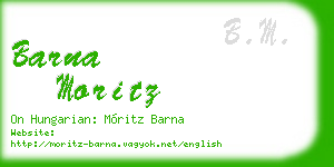 barna moritz business card